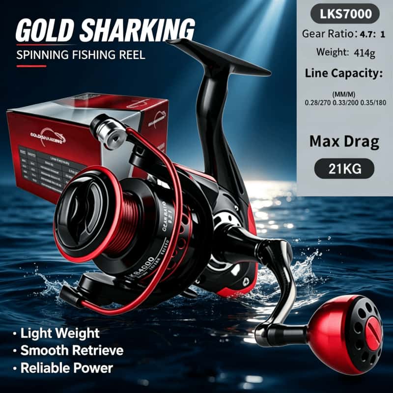 Daiwa Reel Fuego - GOLD SHARKING-Spinning Reel, Metalen Ultralichte Visserijmolen,