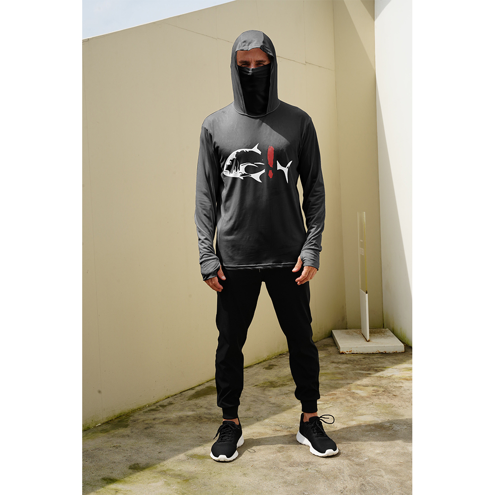 Fishing Mask Sun Protection - Heren Vissershirt met Visprint, Hoodie met